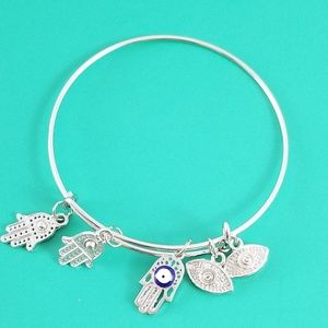 Silver Turkish evil eye Charm Bracelet